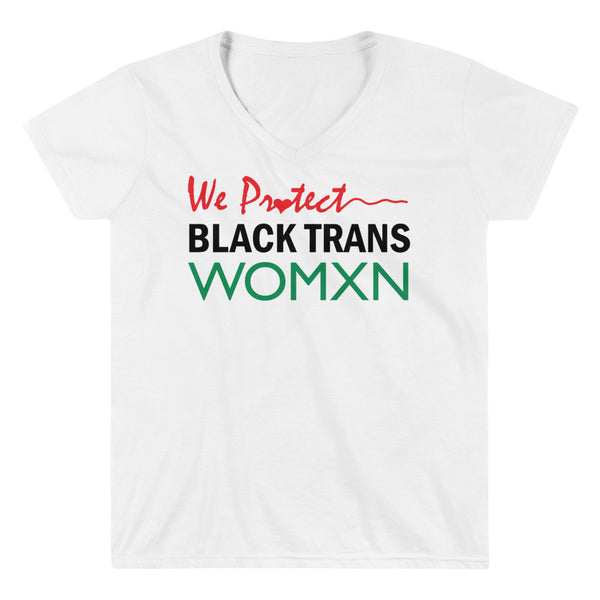 WE PR❤️TECT BLACK TRANS WOMXN, Womxn's V-NECK Shirt